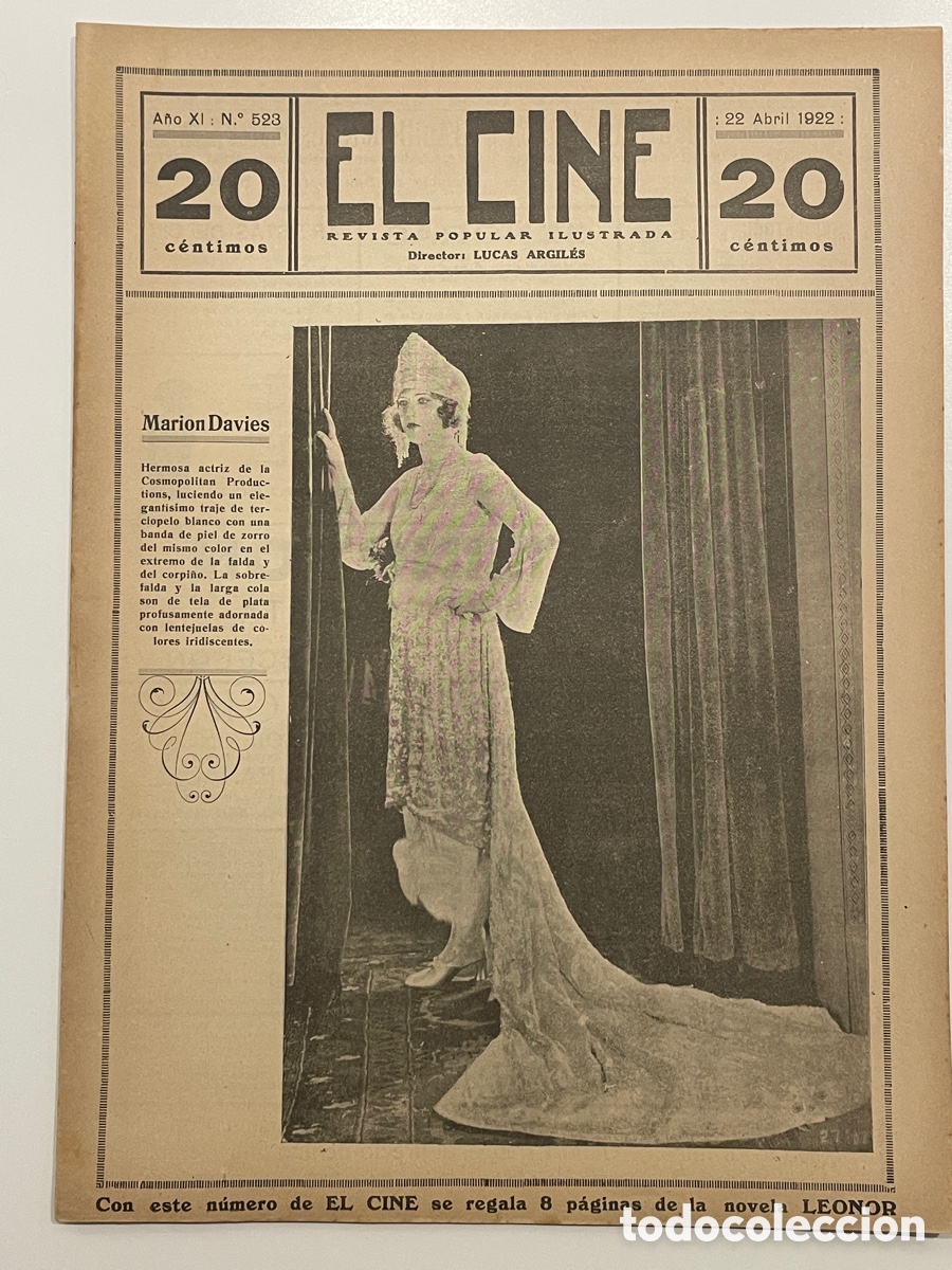 Cinema: El cine. Revista popular ilustrada. 22 de abril de 1922. N&uacute;mero 523.