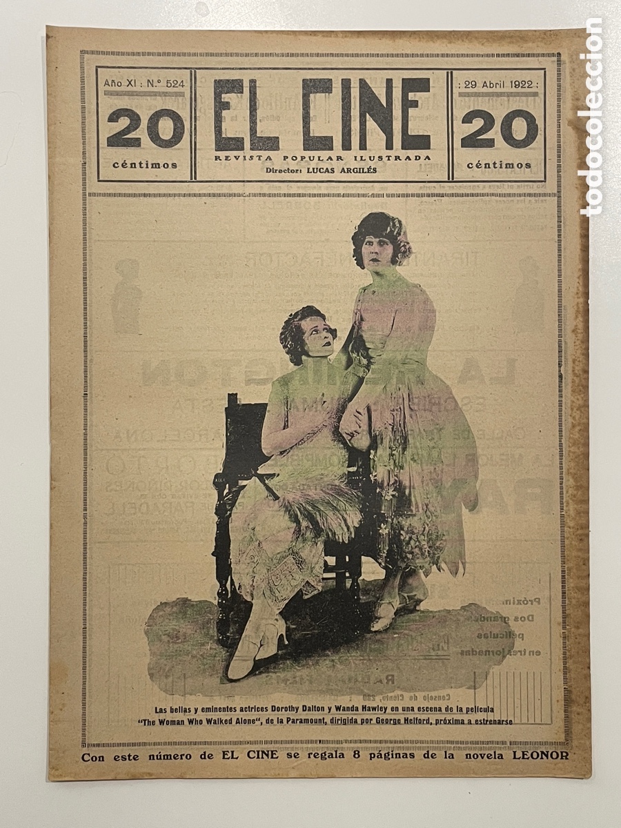 Cinema: El cine. Revista popular ilustrada. 29 de abril de 1922.