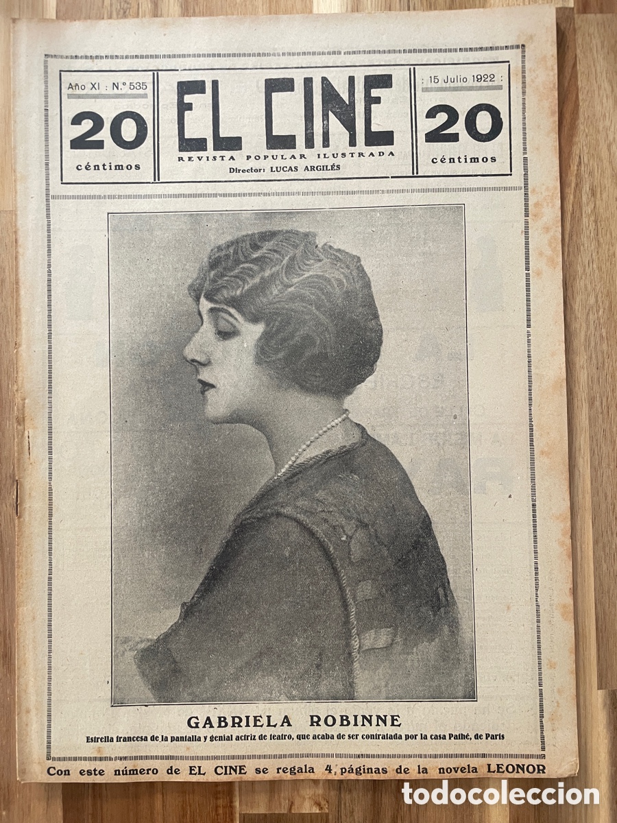Cinema: El cine. Revista popular ilustrada,. 15 de julio de 1922. N&uacute;mero 535.