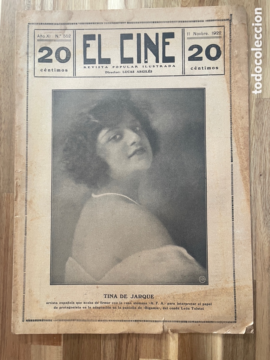Cinema: El cine. Revista popular ilustrada. 11 de noviembre de 1922. N&uacute;mero 552.