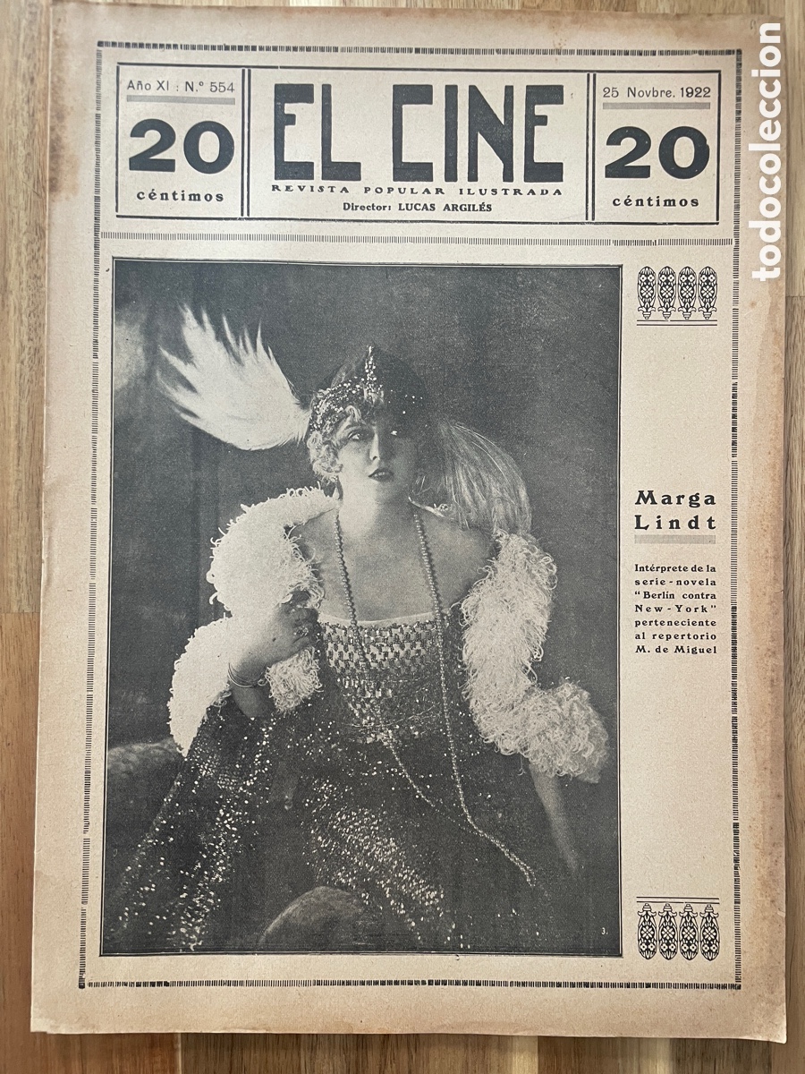 Cinema: El cine. Revista popular ilustrada. 25 de noviembre de 1922. N&uacute;mero 554.