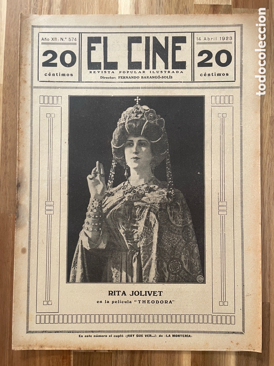 Cinema: El cine. Revista popular ilustrada. 14 de abril de 1923. N&uacute;mero 574.