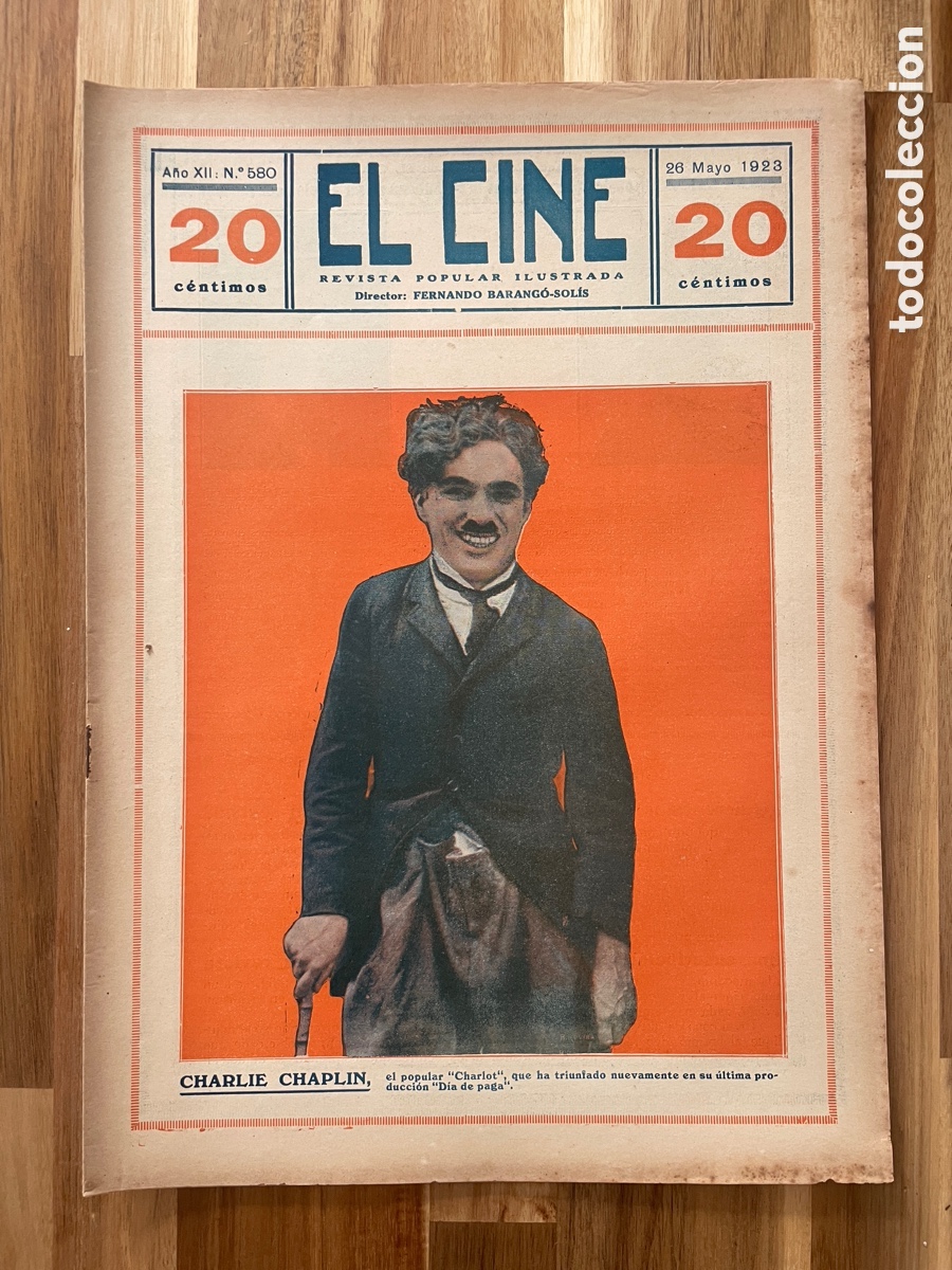 Cinema: El cine. Revista popular ilustrada. 26 de mayo de 1923. N&uacute;mero 580. Chaplin.