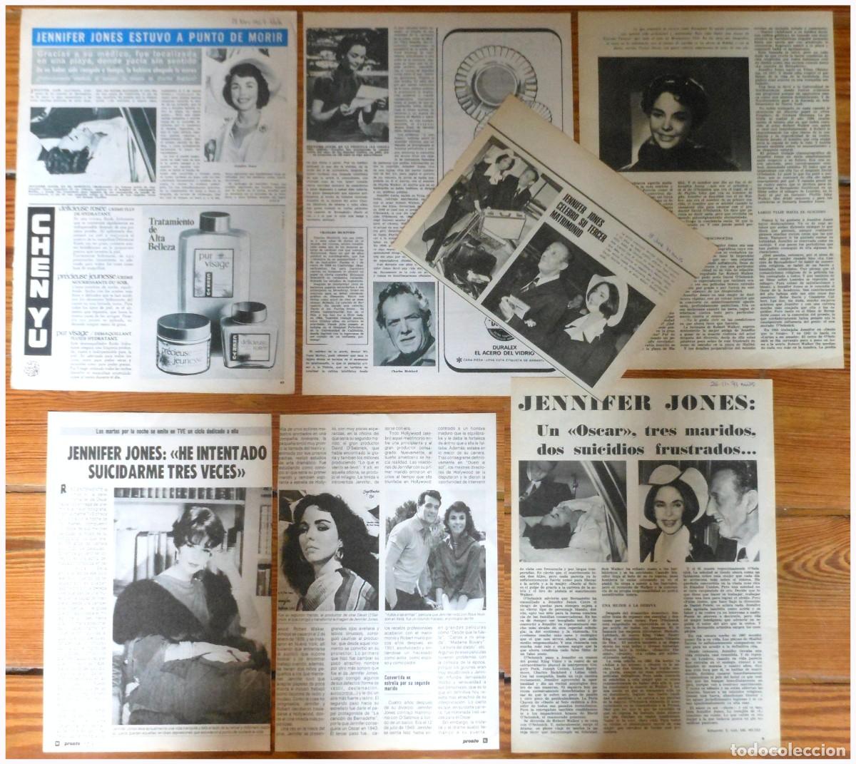 Cine: JENNIFER JONES lote de prensa spain clippings 1960s/1980s photos USA cinema actress