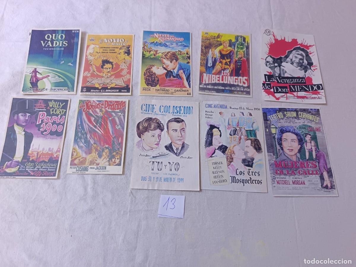 Cine: FM13, Lote de Folletos de mano de Cine, varios g&eacute;neros, todos diferentes, a clasificar