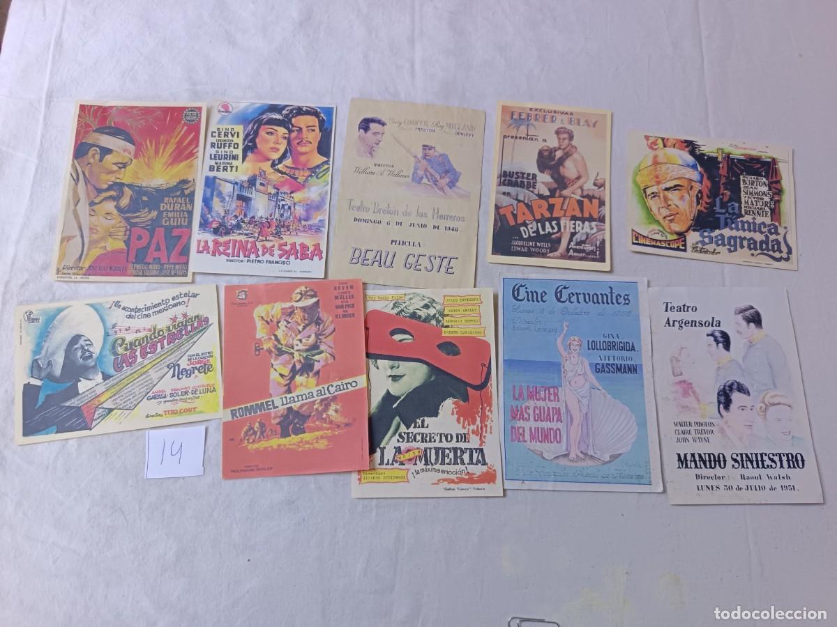 Kino: FM14, Lote de Folletos de mano de Cine, varios g&eacute;neros, todos diferentes, a clasificar