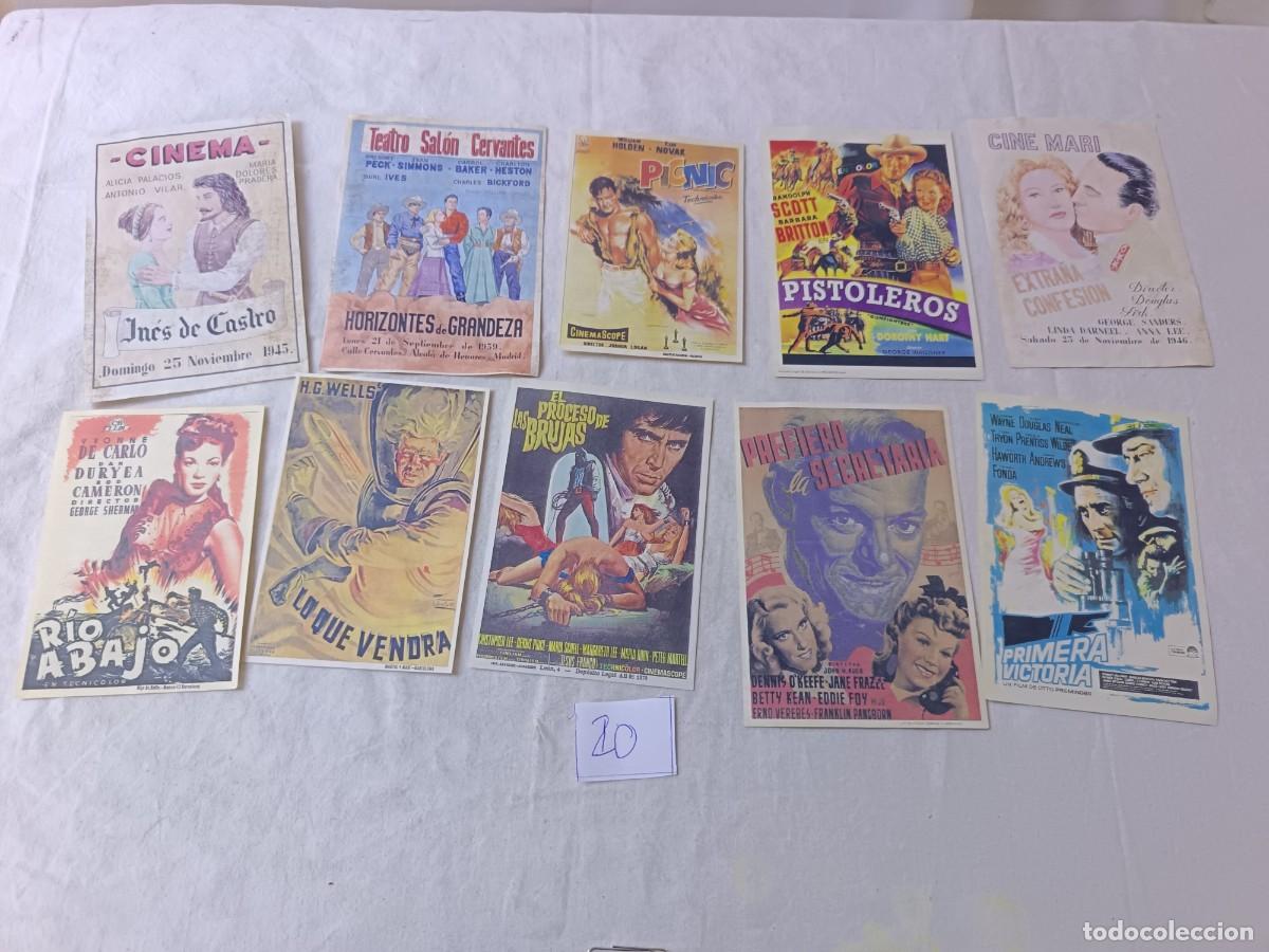 Kino: FM20, Lote de Folletos de mano de Cine, varios g&eacute;neros, todos diferentes, a clasificar