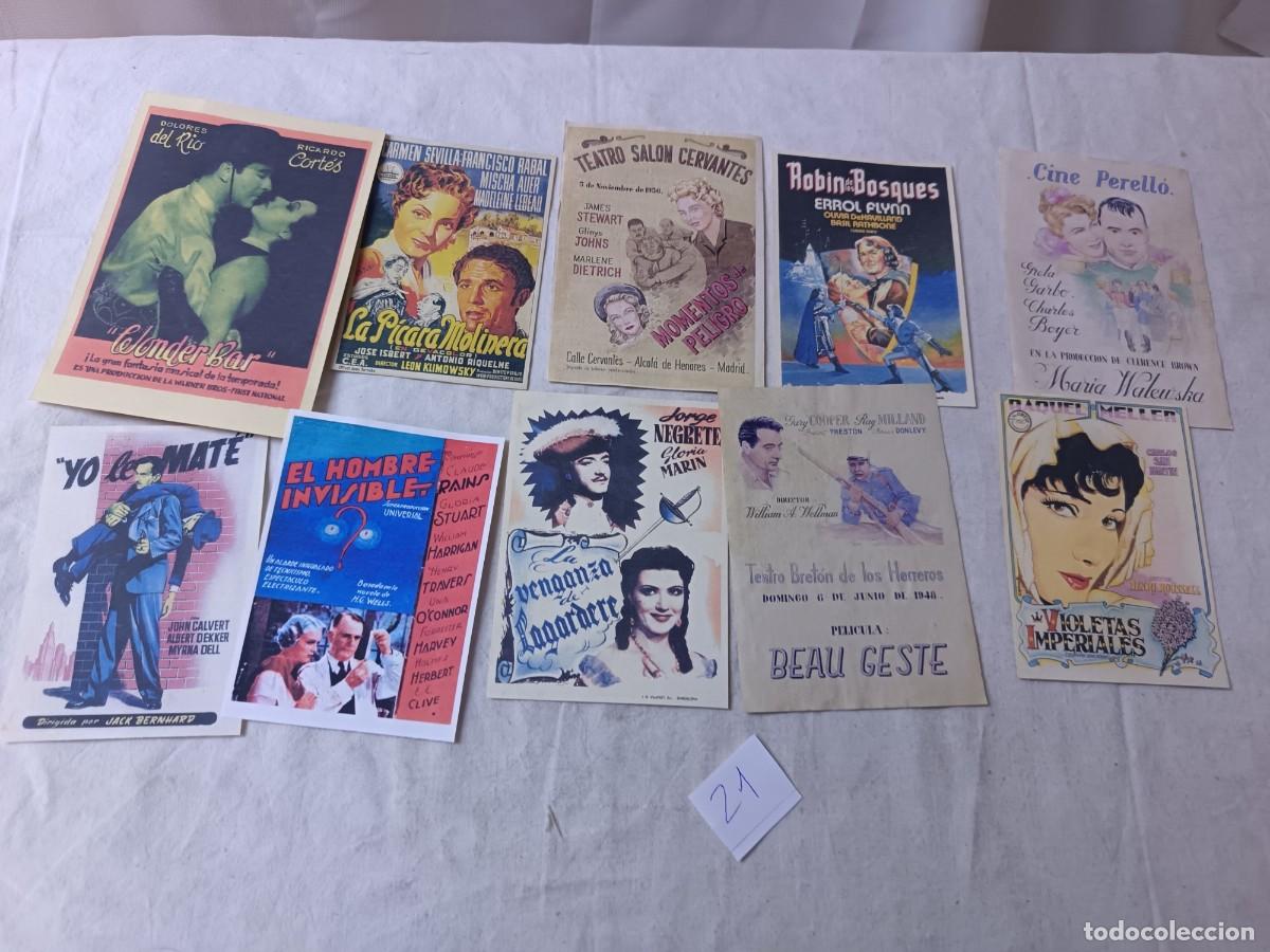 Kino: FM21, Lote de Folletos de mano de Cine, varios g&eacute;neros, todos diferentes, a clasificar
