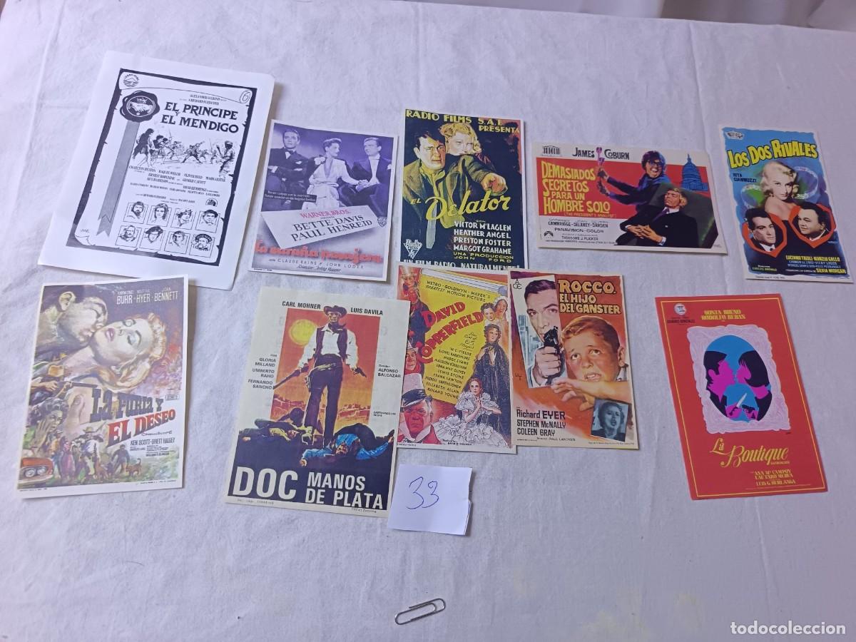 Kino: FM33, Lote de Folletos de mano de Cine, varios g&eacute;neros, todos diferentes, a clasificar