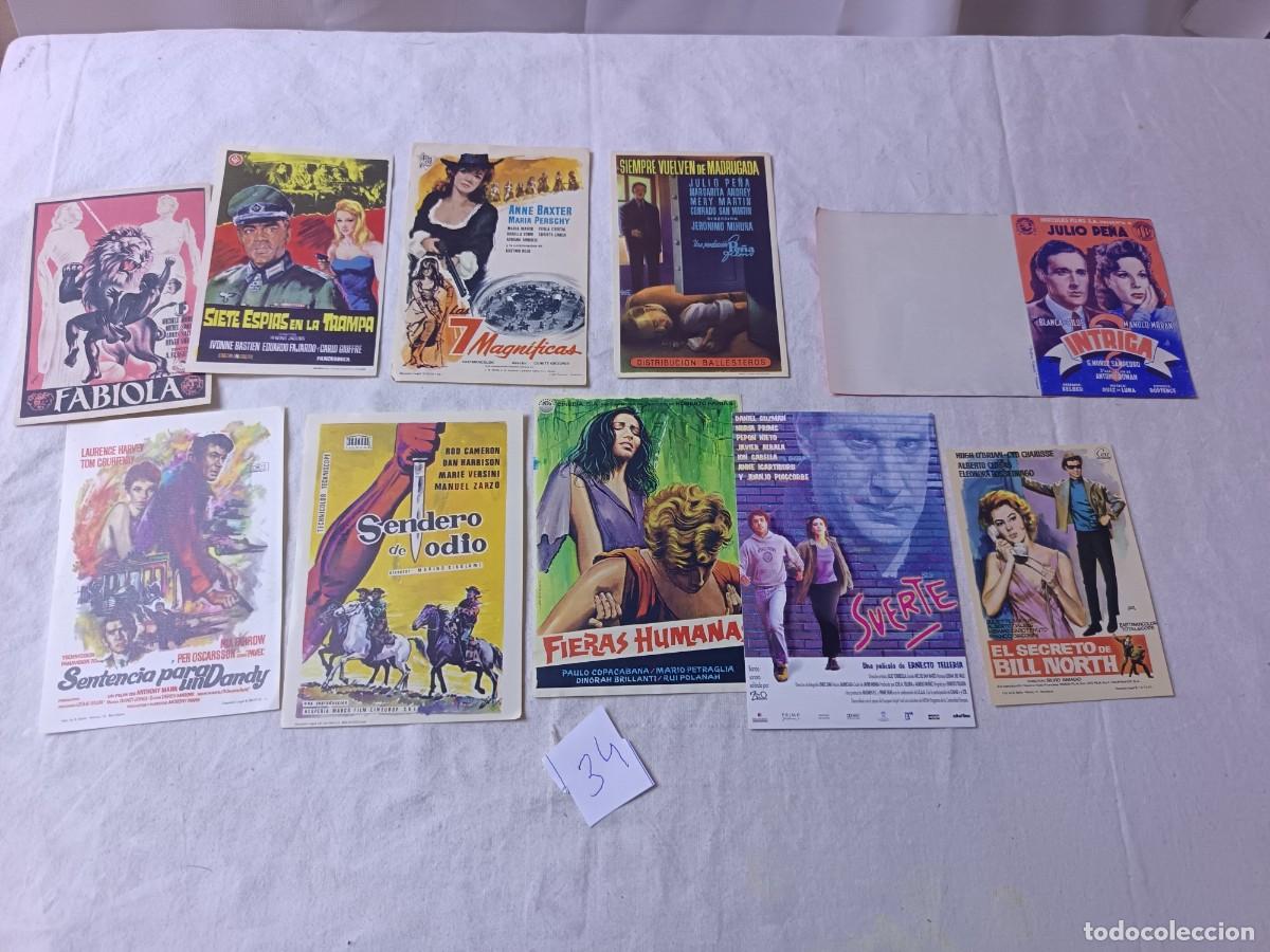 Kino: FM34, Lote de Folletos de mano de Cine, varios g&eacute;neros, todos diferentes, a clasificar