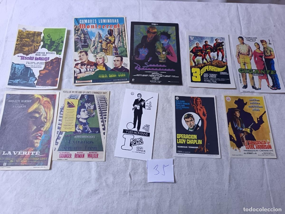 Cin&eacute;ma: FM35, Lote de Folletos de mano de Cine, varios g&eacute;neros, todos diferentes, a clasificar