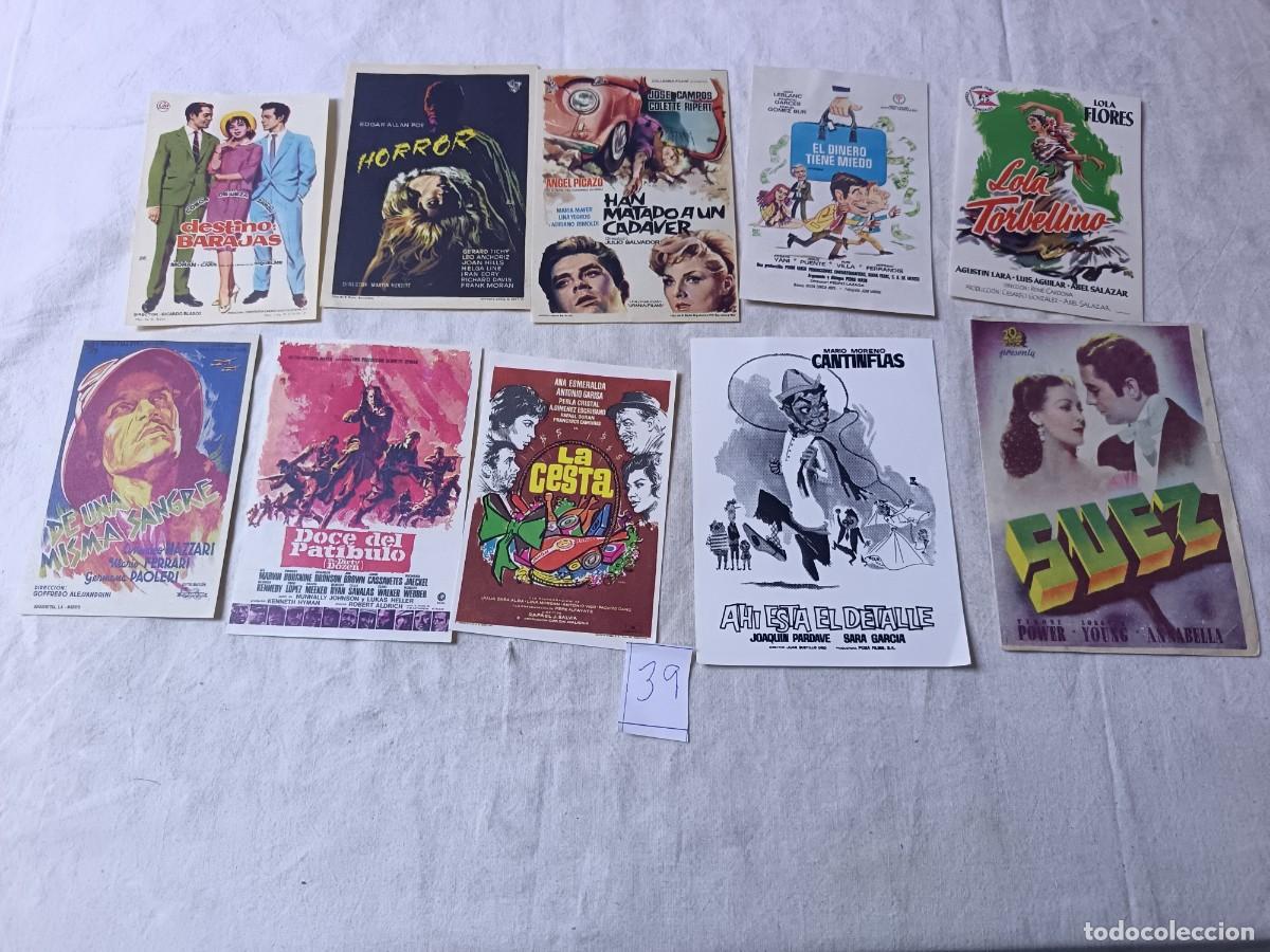 Cin&eacute;ma: FM39, Lote de Folletos de mano de Cine, varios g&eacute;neros, todos diferentes, a clasificar