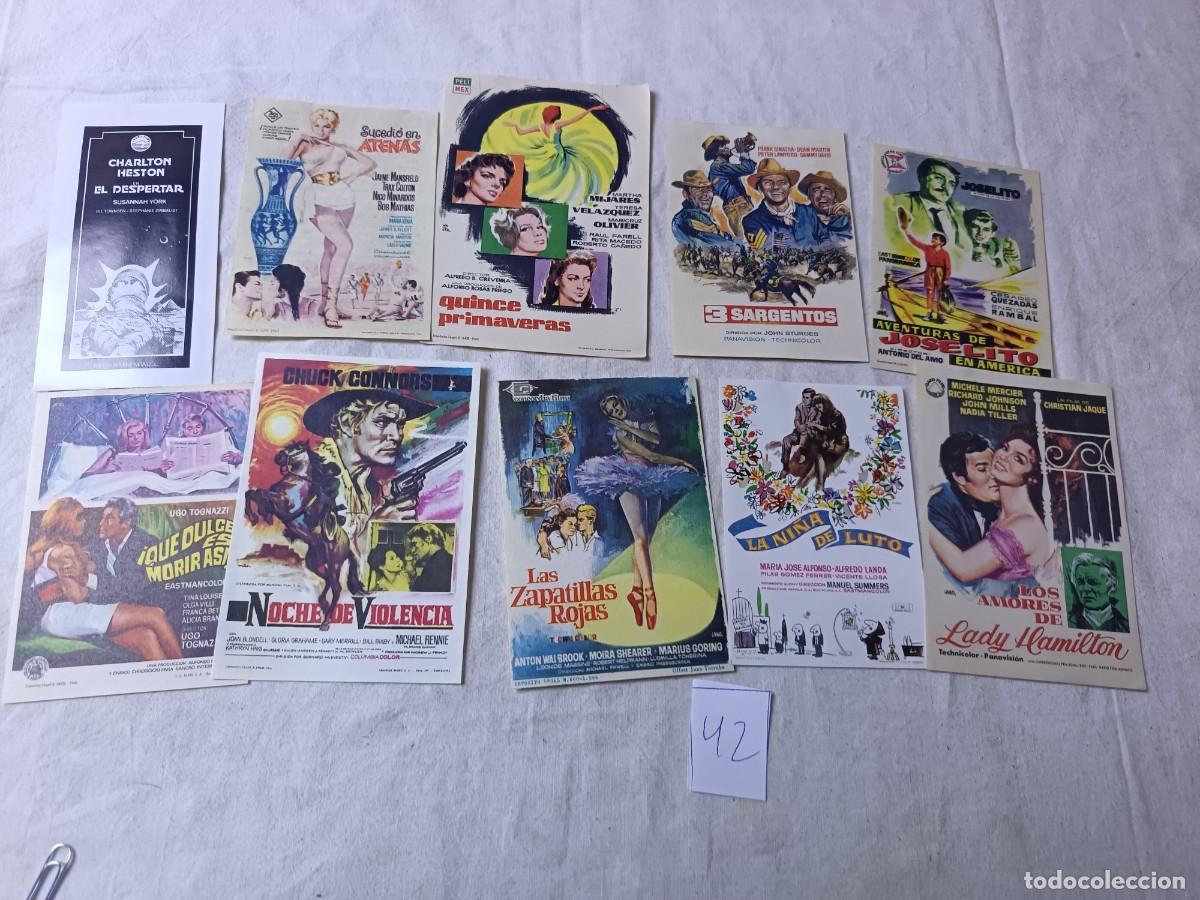 Cin&eacute;ma: FM42, Lote de Folletos de mano de Cine, varios g&eacute;neros, todos diferentes, a clasificar