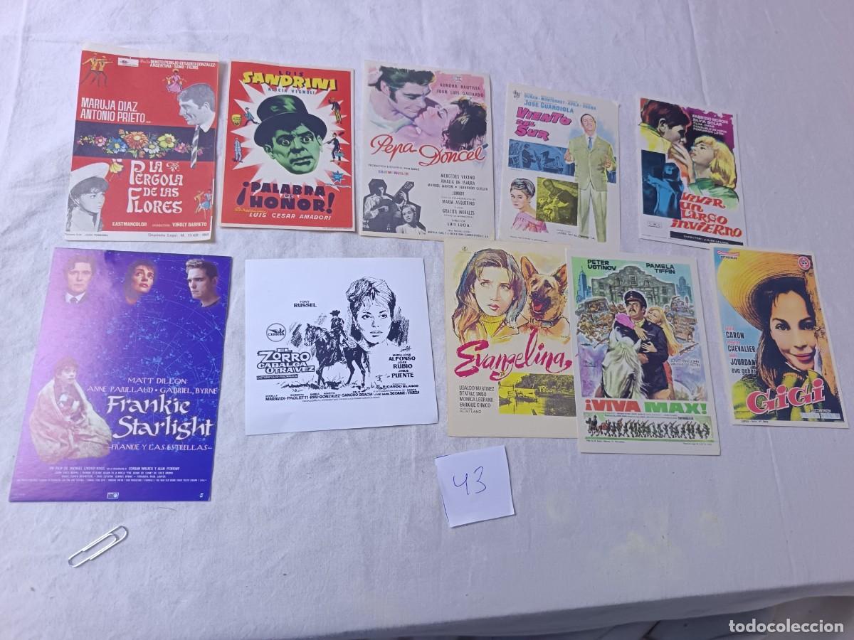 Cinema: FM43, Lote de Folletos de mano de Cine, varios g&eacute;neros, todos diferentes, a clasificar