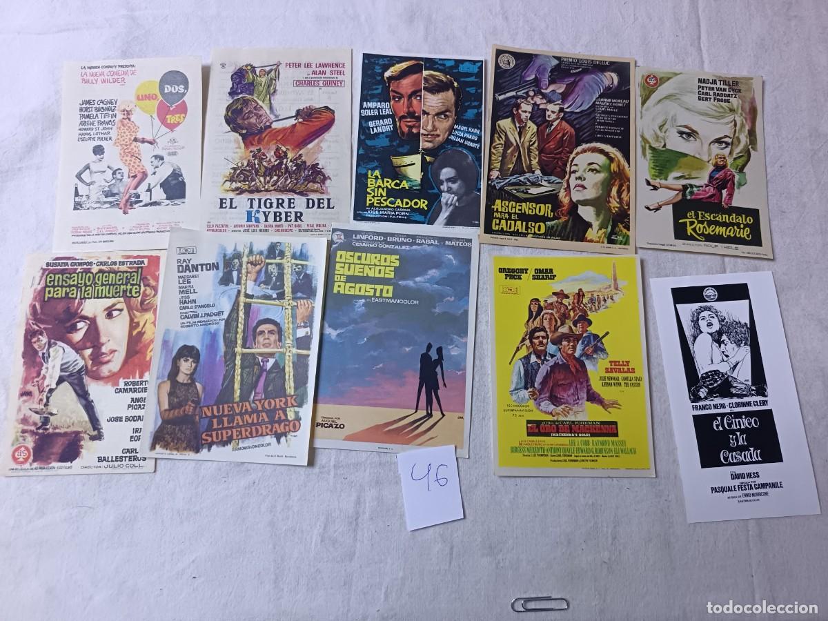 Kino: FM46, Lote de Folletos de mano de Cine, varios g&eacute;neros, todos diferentes, a clasificar