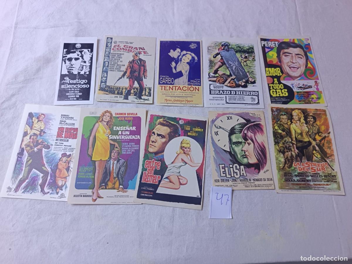 Kino: FM47, Lote de Folletos de mano de Cine, varios g&eacute;neros, todos diferentes, a clasificar