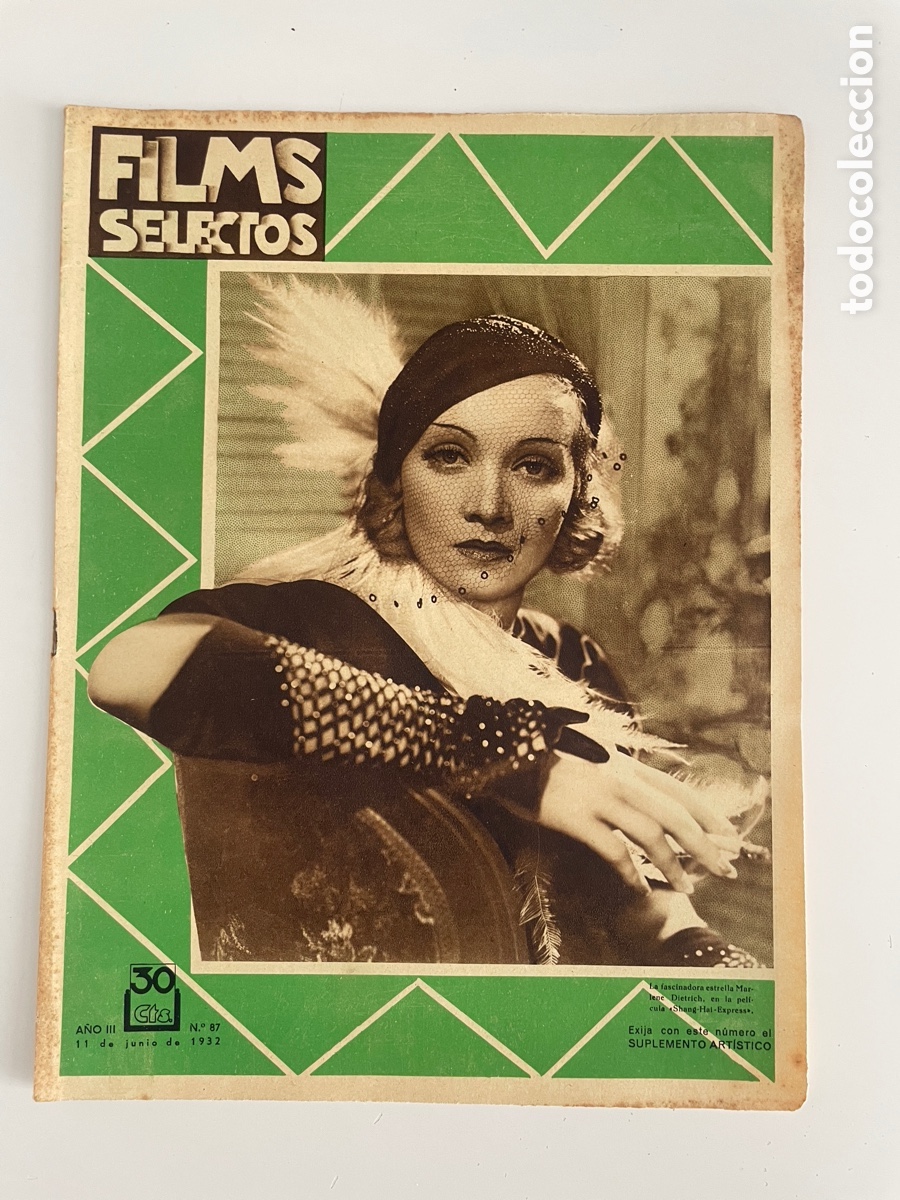 Kino: Films selectos. 11 junio 1932. N&uacute;mero 87. Marlene Dietrich.