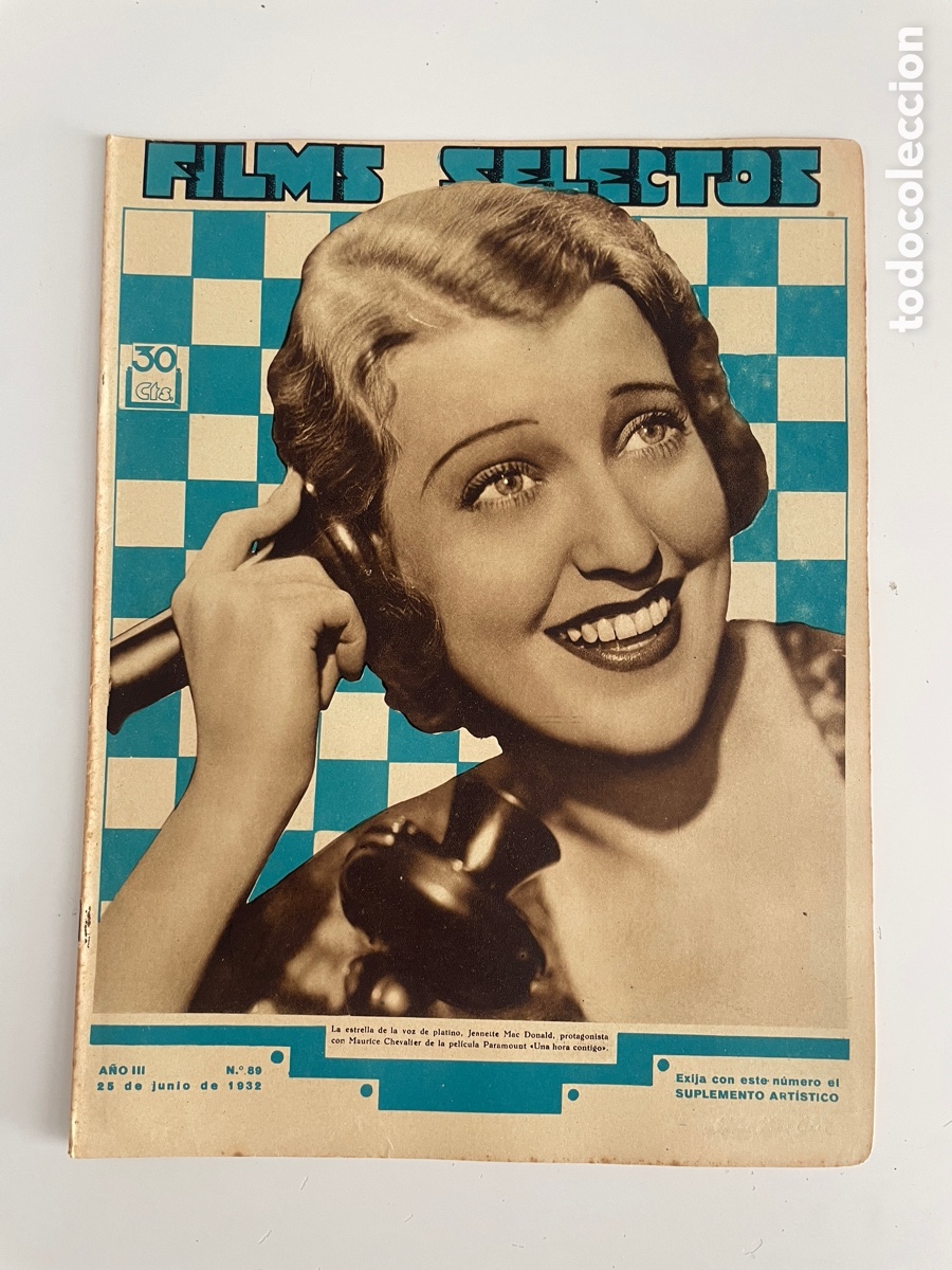Cinema: Films selectos. 25 junio 1932. N&uacute;mero 89. Jeanette McDonald.