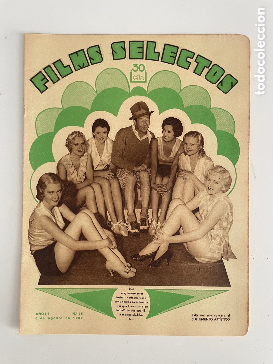 Kino: Films, selectos,. Seis agosto 1932. N&uacute;mero 95. Bert Lahr.