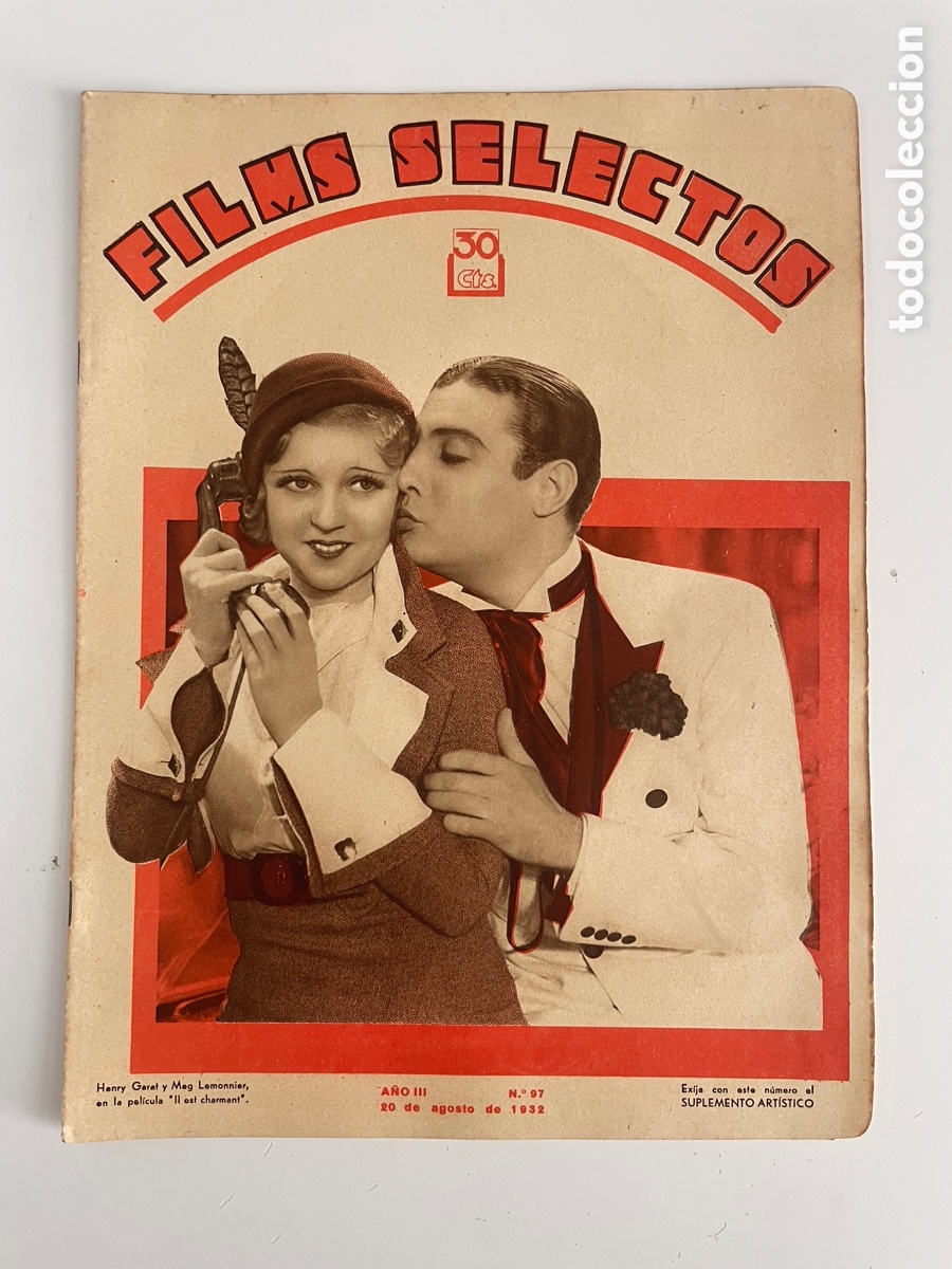 Kino: Films, selectos,. 20 de agosto de 1932. N&uacute;mero 97. Henry Garat y Meg Lemonnier.
