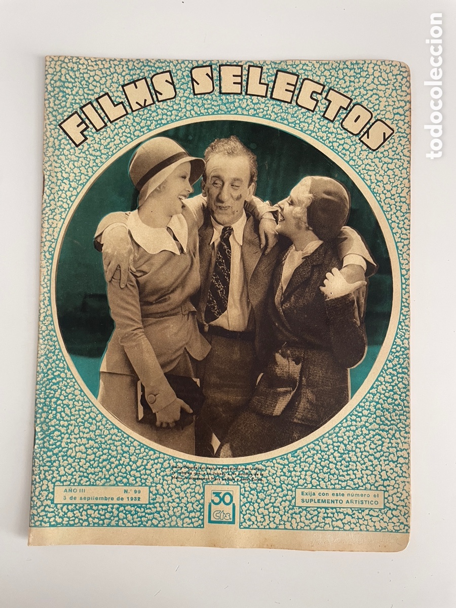 Cinema: Fons, selectos. 3 de septiembre de 1932. N&uacute;mero 99. Jimmy Durante.