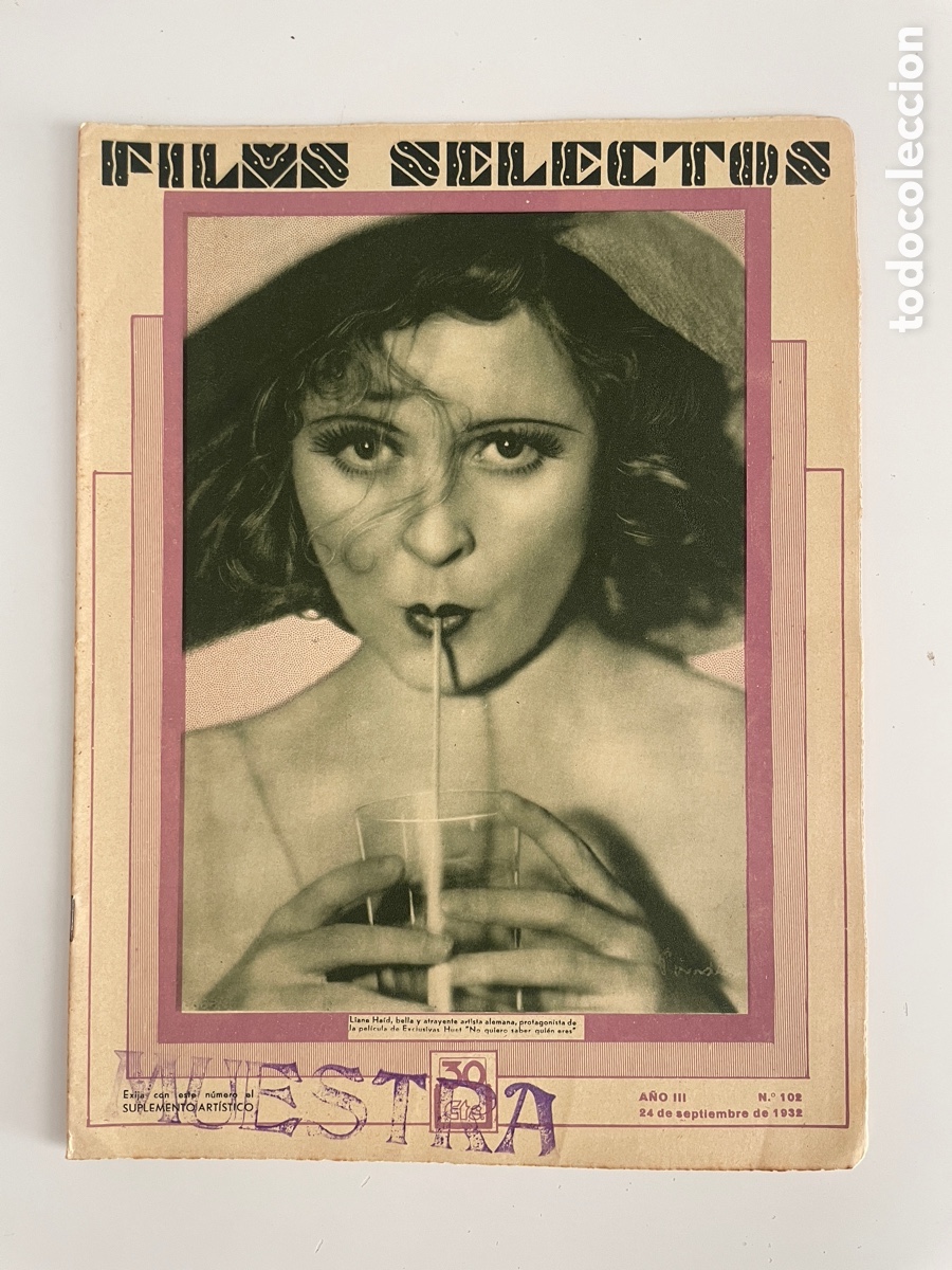 Cin&eacute;ma: Films, selectos,. 24 septiembre 1932. N&uacute;mero 102. Liana Haid.