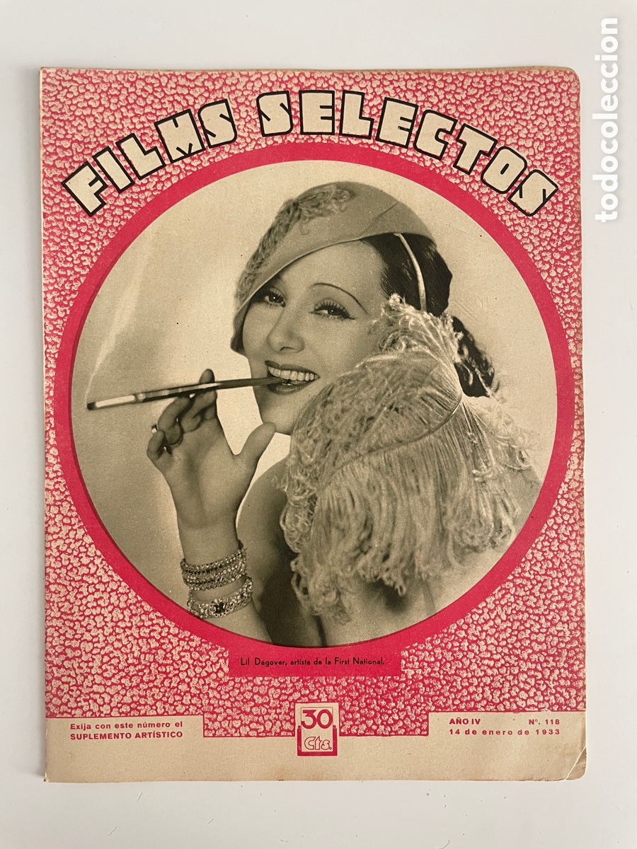 Cin&eacute;ma: Films selectos. 14 enero 1933. N&uacute;mero 118. Lil Dagover.