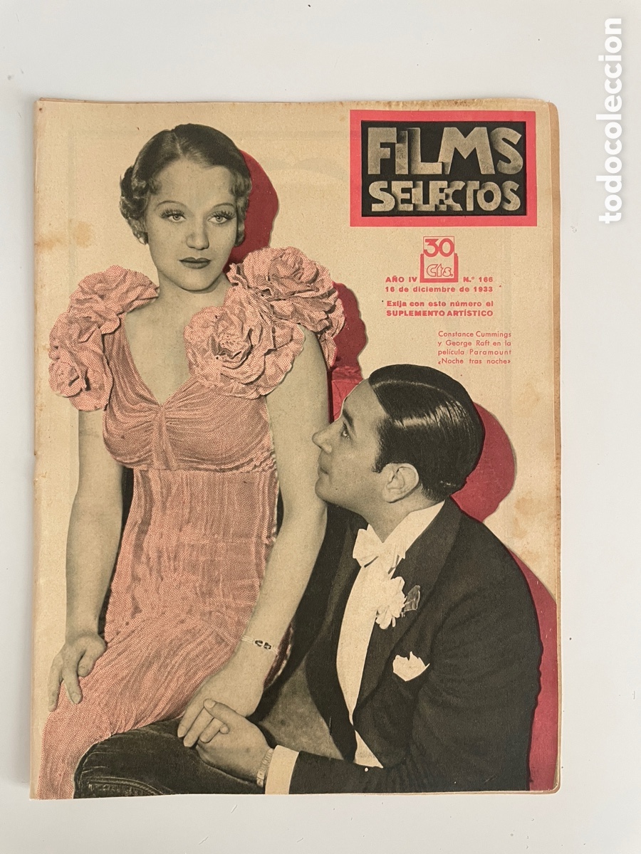 Cinema: Films selectos. 16 diciembre 1933. N&uacute;mero 166. Constance Cummings y George Raft.