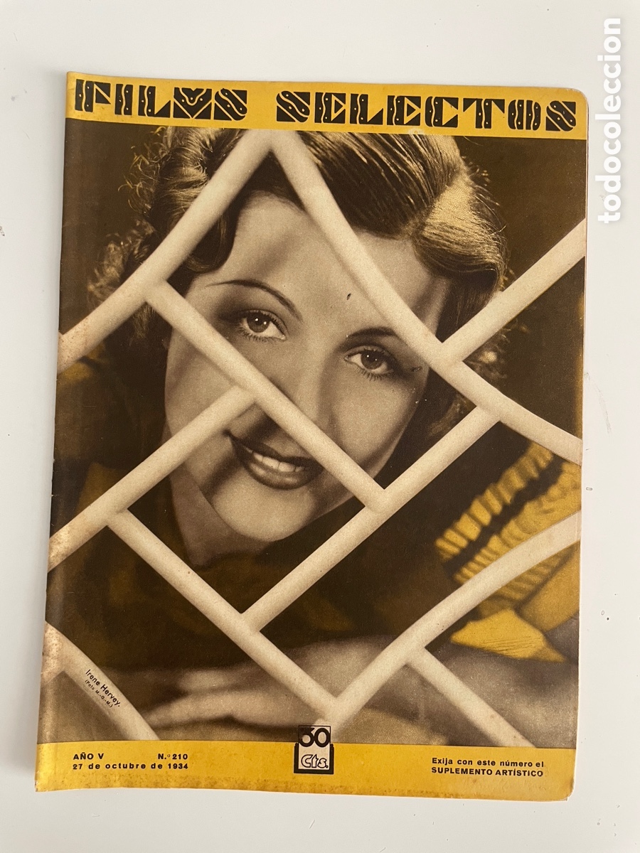Cinema: Films selectos. 27 octubre 1934. N&uacute;mero 210. Irene Hervey.