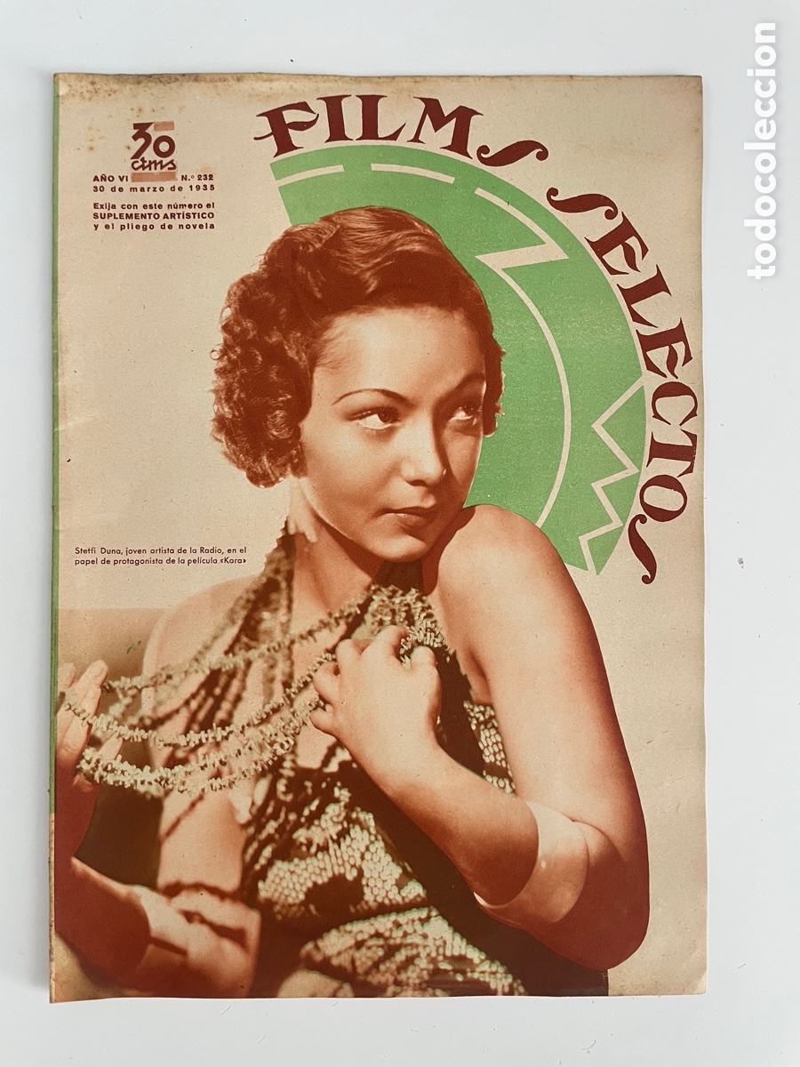 Cin&eacute;ma: Sims selectos. 30 marzo 1935. N&uacute;mero 232. Esteffi Duna.