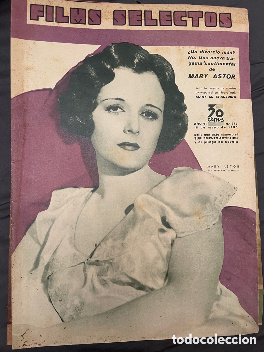 Cin&eacute;ma: Films selectos. 18 mayo 1935. N&uacute;mero 239. Mary Astor.