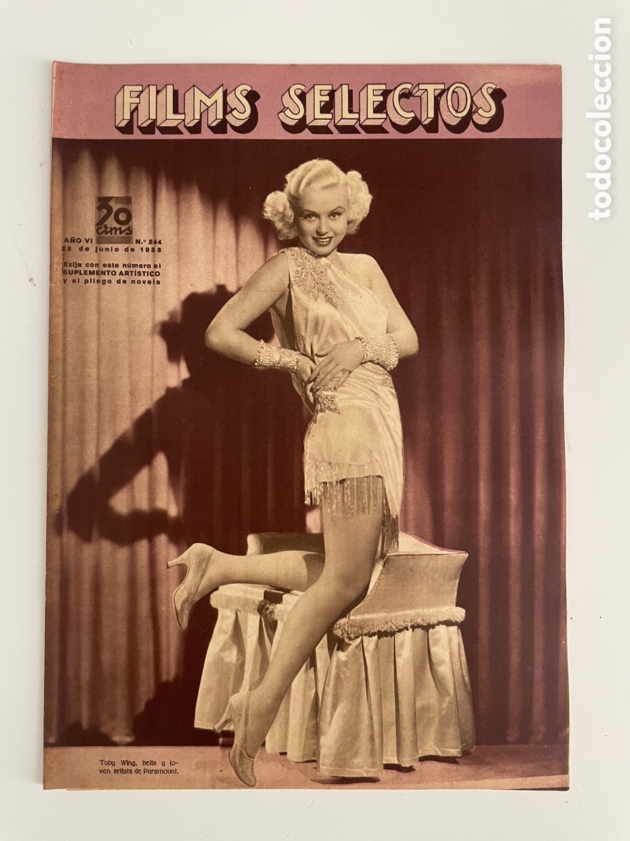 Cinema: Fons selectos. 22 junio 1935. N&uacute;mero 244. Toby Wing.