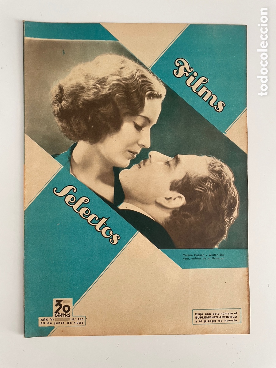Cin&eacute;ma: Films selectos. 29 de junio de 1935. N&uacute;mero 245. Valerie Hobson y Ouston Stevens.