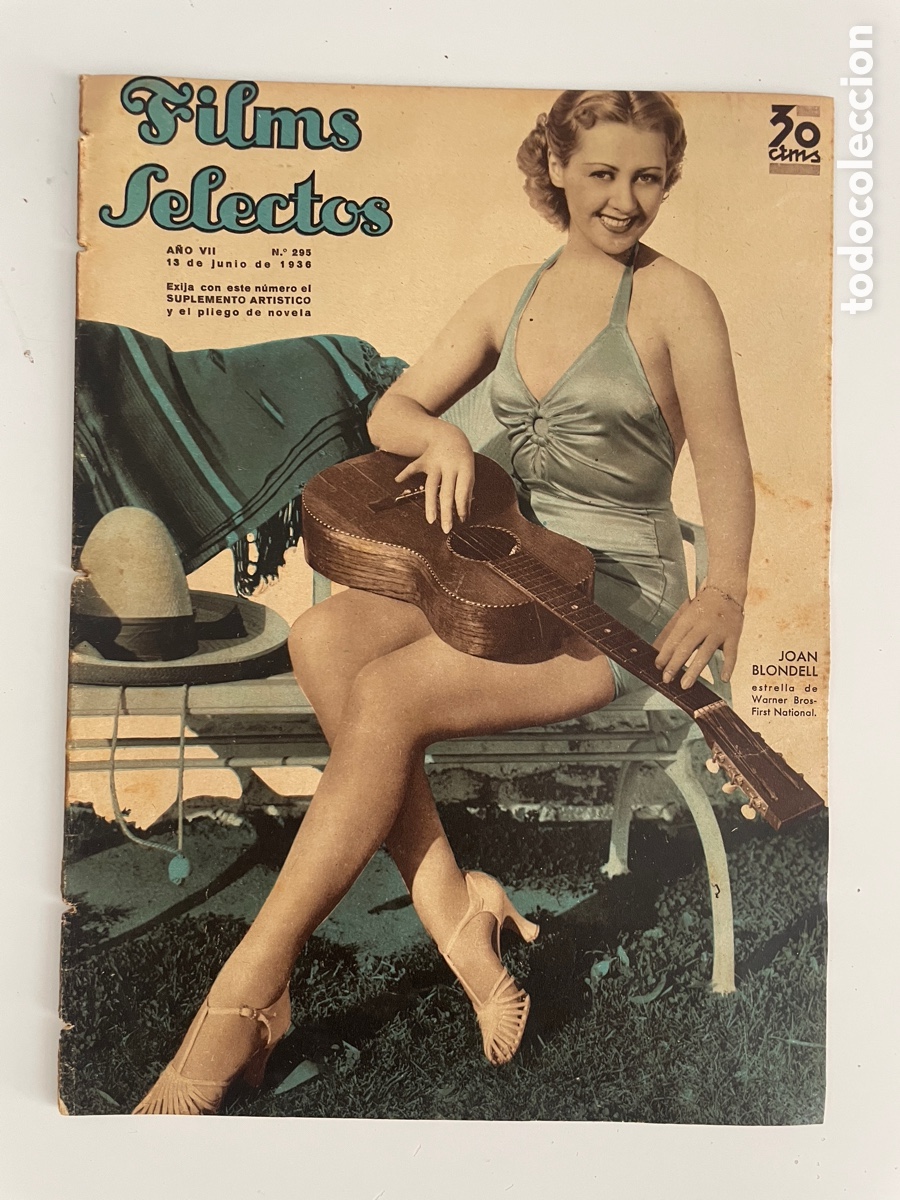 Cin&eacute;ma: Films Selectos. 13 de junio de 1936. N&uacute;mero 295. Joan Bondell.