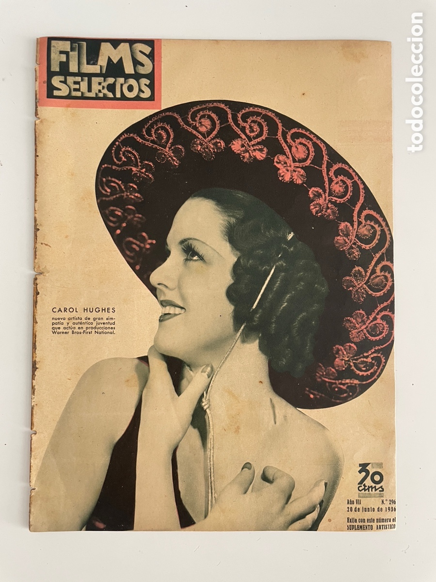 Cinema: Films selectos. 20 de junio de 1936. N&uacute;mero 296. Carol Hughes.
