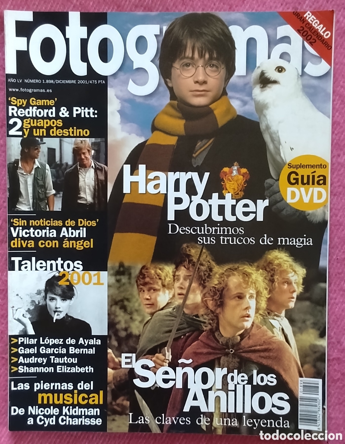 Cine: Magazine FOTOGRAMAS 1898 - Harry Potter / El Se&ntilde;or de los Anillos / Brad Pitt / Robert Redford