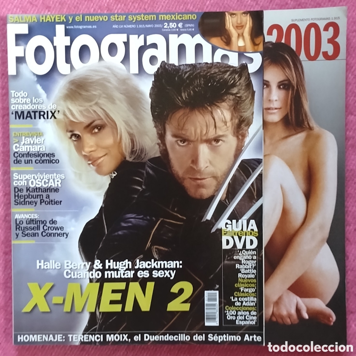 Cine: Magazine FOTOGRAMAS 1915 + EXTRA - Halle Berry / Hugh Jackman / Salma Hayek / Sean Connery