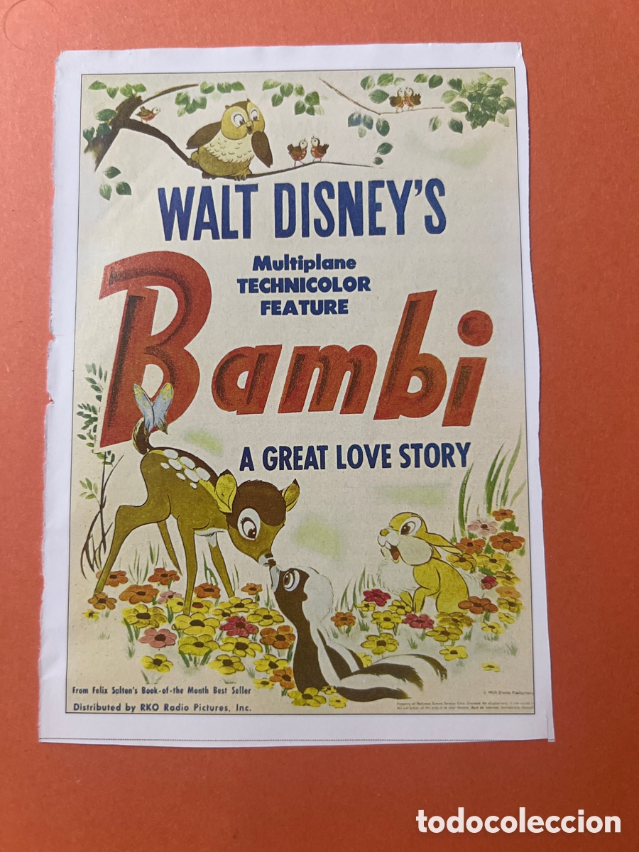 Cin&eacute;ma: W201. CARTEL MAN&Iacute;A - GRANDES CL&Aacute;SICOS DISNEY- BAMBI