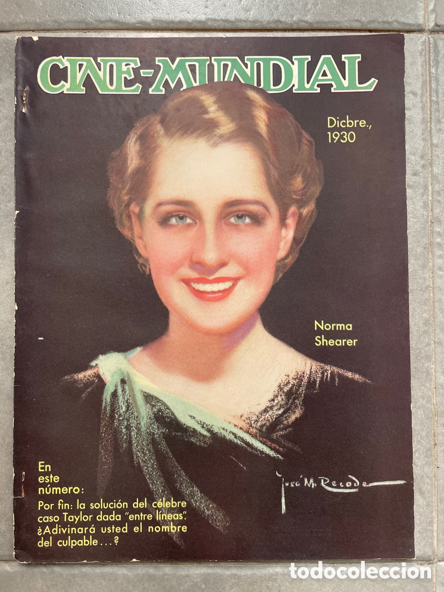 Cinema: Cine mundial. Diciembre de 1930. Norma Shearer..
