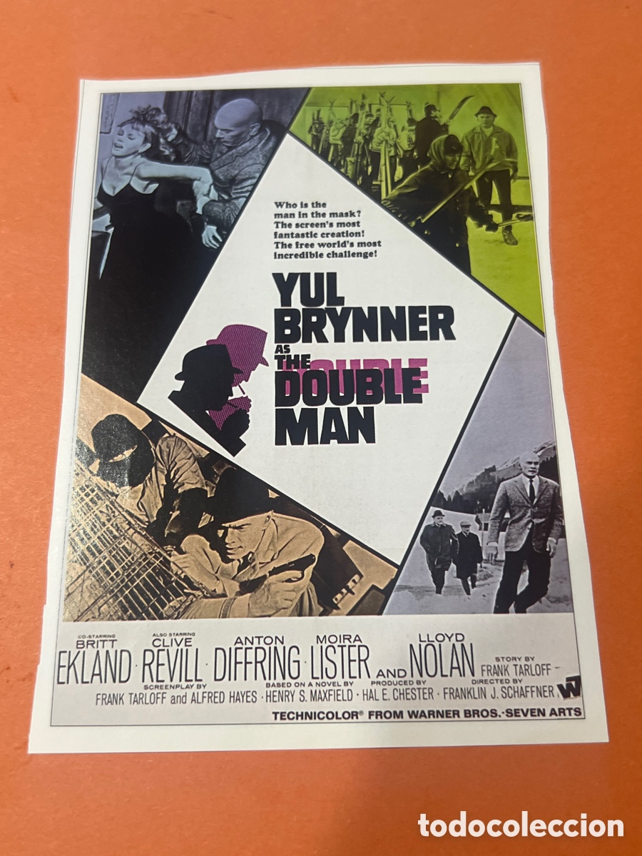 Cine: W201. CARTEL MAN&Iacute;A - ESP&Iacute;AS DE LOS 60 - MI DOBLE EN LOS ALPES