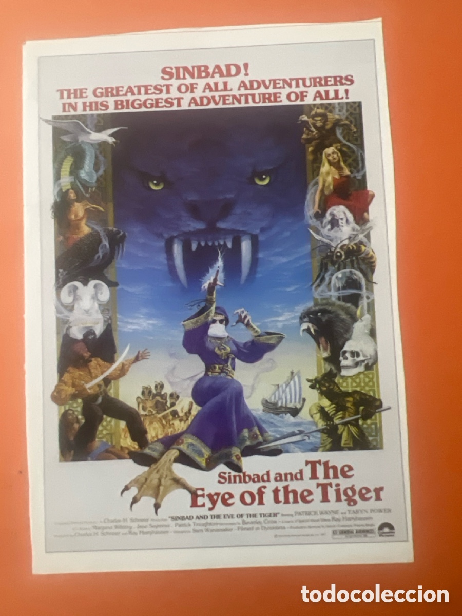 Cinema: L0/2. CARTEL-MAN&Iacute;A RAY HARRYHAUSEN - SIMBAD Y EL OJO DEL TIGRE