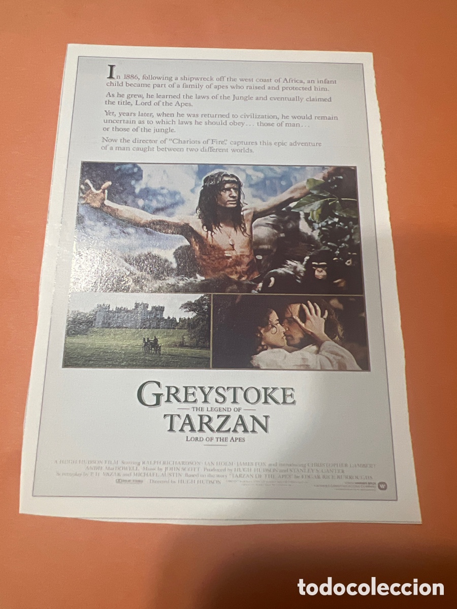 Cine: L0-6. CARTEL-MAN&Iacute;A - MITOLOG&Iacute;A GRIEGA - GREYSTOKE, LA LEYENDA DE TARZAN, EL REY DE LOS MONOS