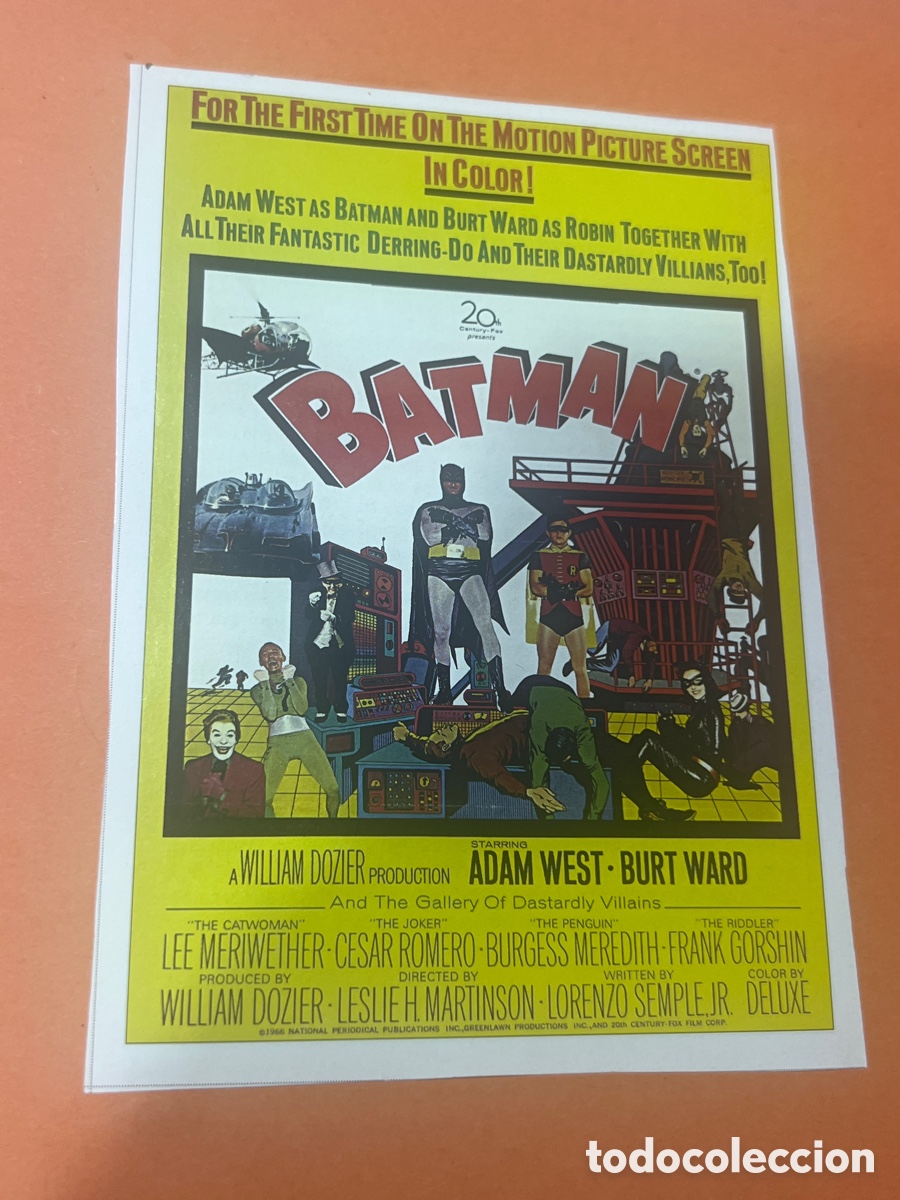 Cine: L0-6. CARTEL-MAN&Iacute;A - BATMAN -BATMAN, LA PEL&Iacute;CULA