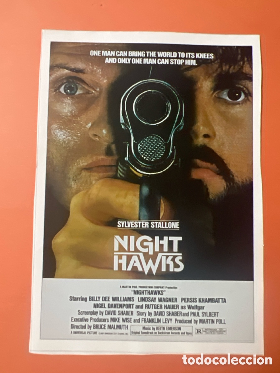 Cine: L0-6. CARTEL-MAN&Iacute;A- STALLONE TIPO DURO - HALCONES DE LA NOCHE