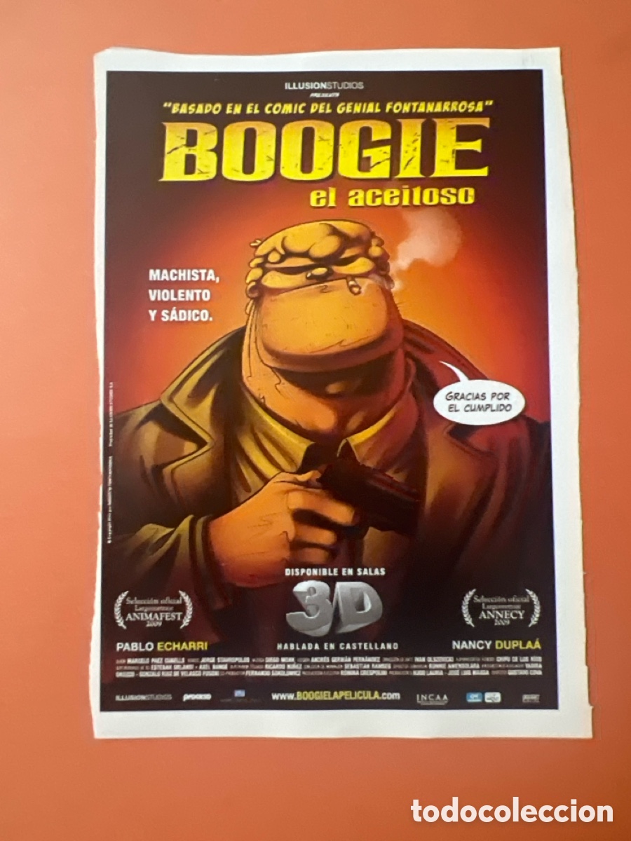 Cine: L0-6. COLECCI&Oacute;N CARTELES CINE FANT&Aacute;STICO- BOOGIE, EL ACEITOSO