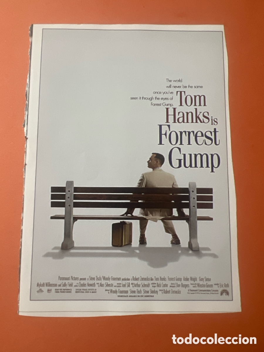 Cine: L0-6. CARTEL-MAN&Iacute;A ROBERT ZEMECKIS - FORREST GUMP