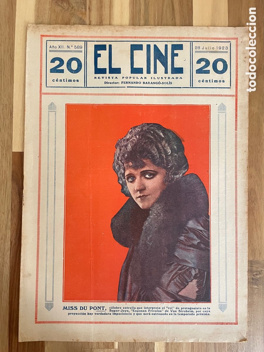 Cine: El cine. Revista popular ilustrada. 28 de julio de 1923. N&uacute;mero 589.