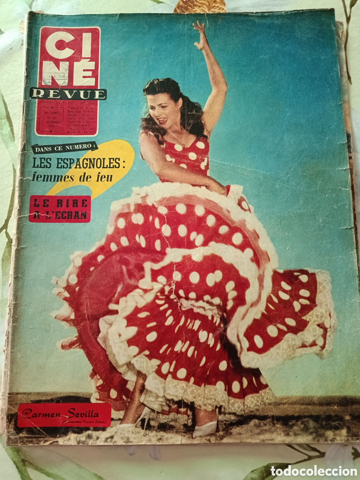 Cine: Carmen Sevilla revista Cin&eacute; Revue editada en Francia a&ntilde;o 1958.