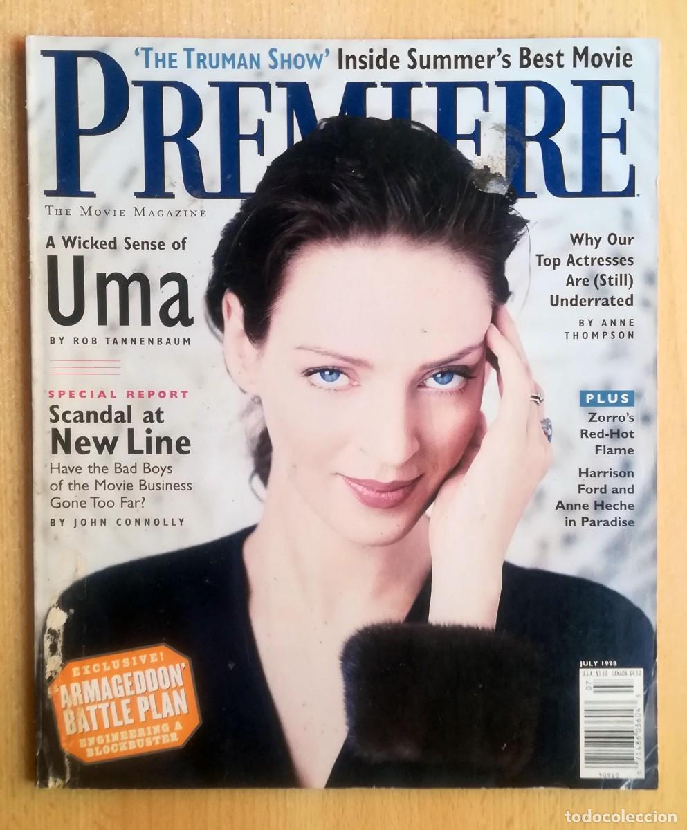 Cine: Revista Premiere. Julio 1998. Uma Thurman. Anne Heche y Harrison Ford. El show de Truman. Armageddon