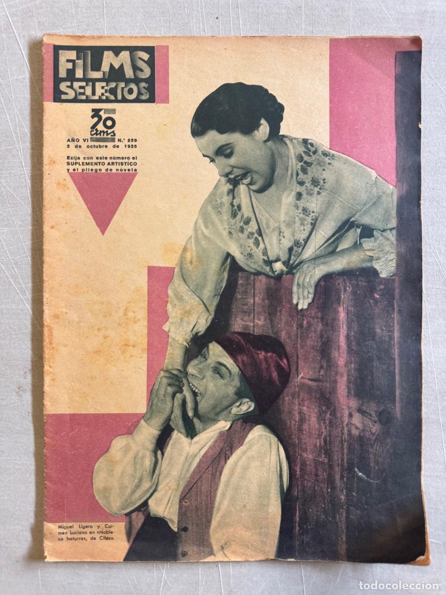 Cine: Revista Films Selectos, Miguel Ligero, Carmen Luciano, A&ntilde;o 1935